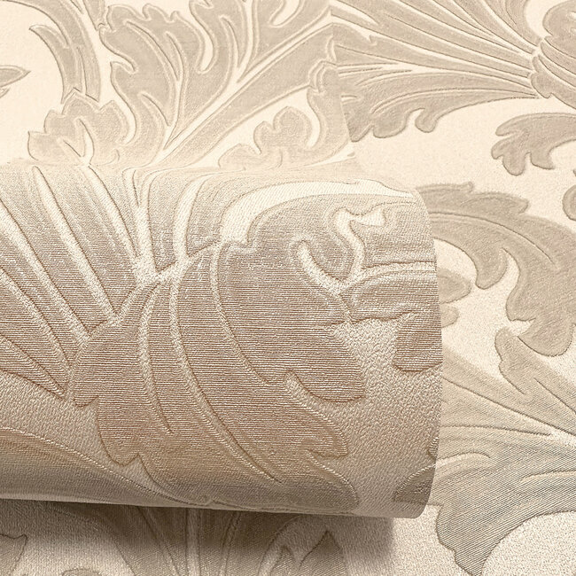 Dutch Wallcoverings Dutch Wallcoverings - FC Eleganza- Acanthus Beige - Vinyl op papier - 10m x 53cm - 36431