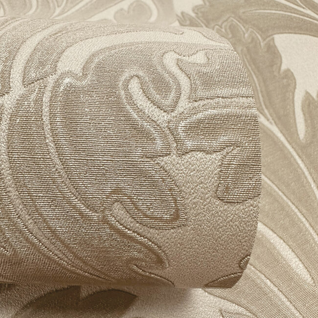 Dutch Wallcoverings Dutch Wallcoverings - FC Eleganza- Acanthus Taupe - Vinyl op papier - 10m x 53cm - 36432