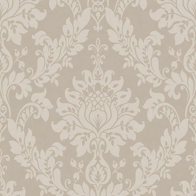 Dutch Wallcoverings Dutch Wallcoverings - FC Eleganza- Clara Beige - Vinyl op papier - 10m x 53cm - 36441