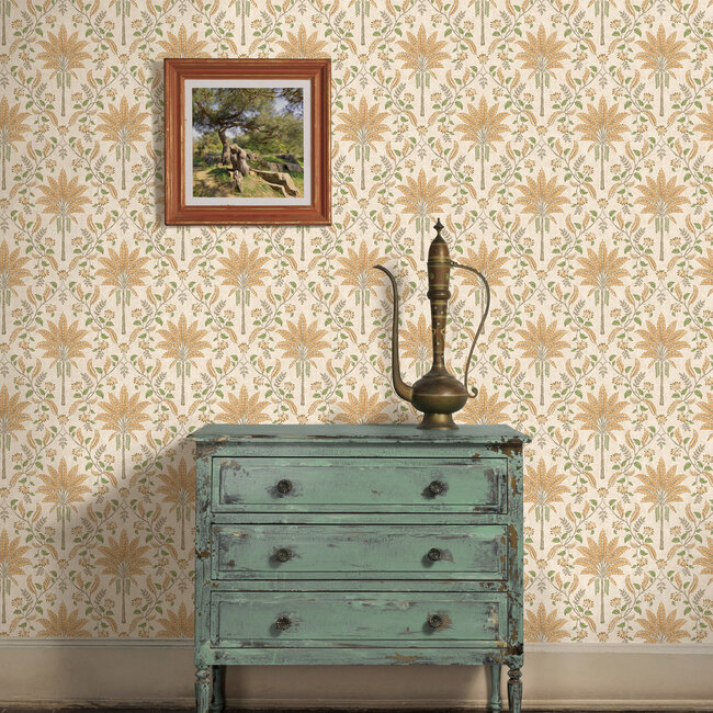 Dutch Wallcoverings Dutch Wallcoverings - FC Journey to the East - Ariara Orange - Vliesbehang - 10m x 53cm - 91793