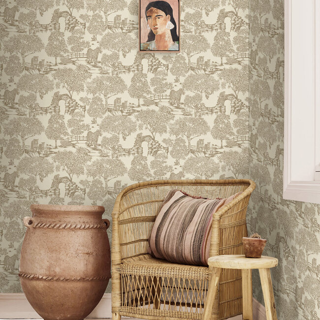 Dutch Wallcoverings Dutch Wallcoverings - FC Journey to the East - Samar Neutral - Vliesbehang - 10m x 53cm - 91810