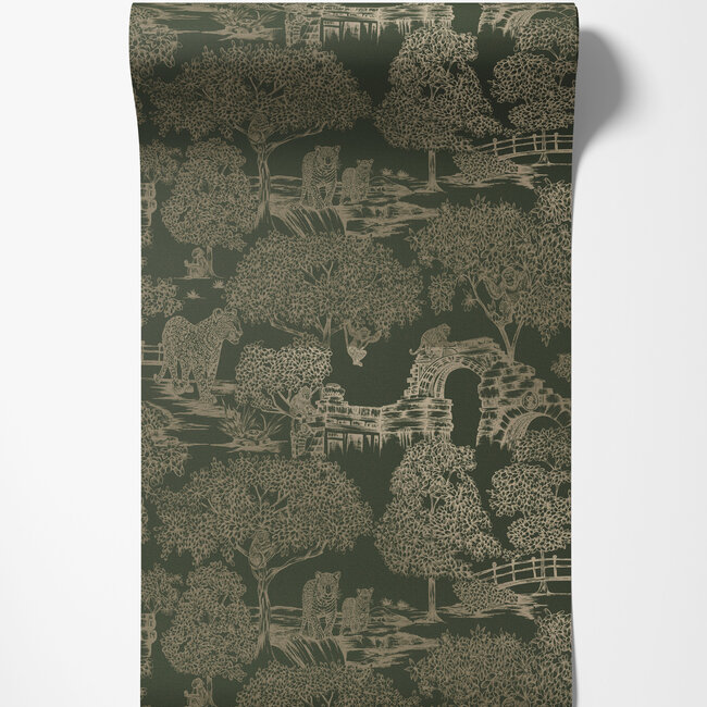 Dutch Wallcoverings Dutch Wallcoverings - FC Journey to the East - Samar Green - Vliesbehang - 10m x 53cm - 91811