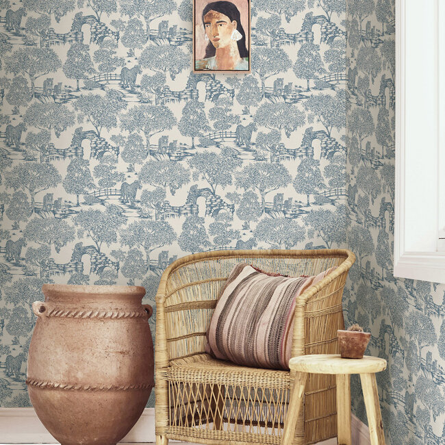 Dutch Wallcoverings Dutch Wallcoverings - FC Journey to the East - Samar Light Blue - Vliesbehang - 10m x 53cm - 91812
