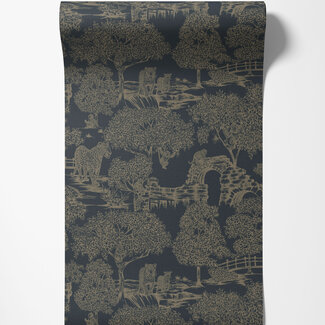 Dutch Wallcoverings Dutch Wallcoverings - FC Journey to the East - Samar Navy - 91813