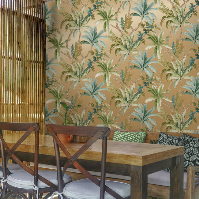 Dutch Wallcoverings Dutch Wallcoverings - FC Journey to the East - Saranda Gold - Vliesbehang - 10m x 53cm - 91822