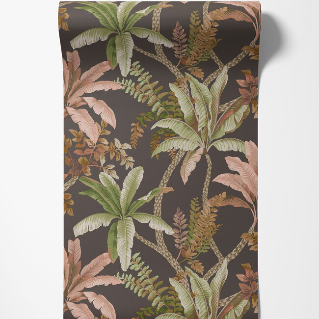 Dutch Wallcoverings Dutch Wallcoverings - FC Journey to the East - Saranda Charcoal  - Vliesbehang - 10m x 53cm - 91823