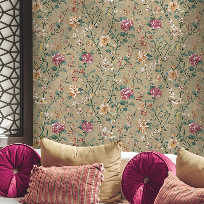 Dutch Wallcoverings Dutch Wallcoverings - FC Journey to the East - Sazanka Taupe - Vliesbehang - 10m x 53cm - 91851