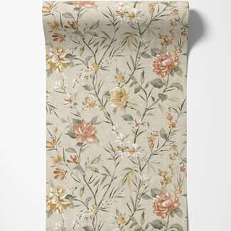 Dutch Wallcoverings Dutch Wallcoverings - FC Journey to the East - Sazanka Neutral/Orange  - 91853