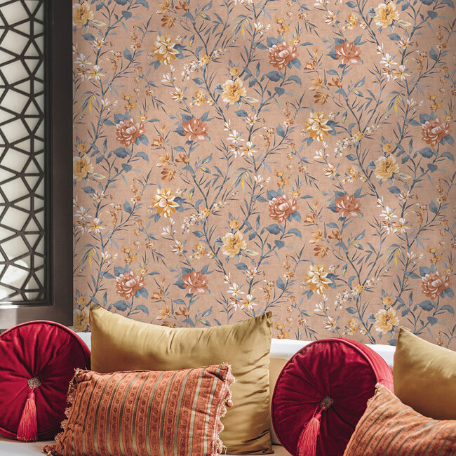 Dutch Wallcoverings Dutch Wallcoverings - FC Journey to the East - Sazanka Coral - Vliesbehang - 10m x 53cm - 91854