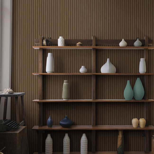 Dutch Wallcoverings Dutch Wallcoverings - FC Journey to the East - Teak Natural - Vliesbehang - 10m x 53cm - 91861