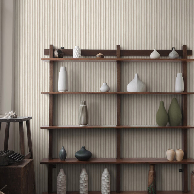 Dutch Wallcoverings Dutch Wallcoverings - FC Journey to the East - Teak Cream - Vliesbehang - 10m x 53cm - 91863