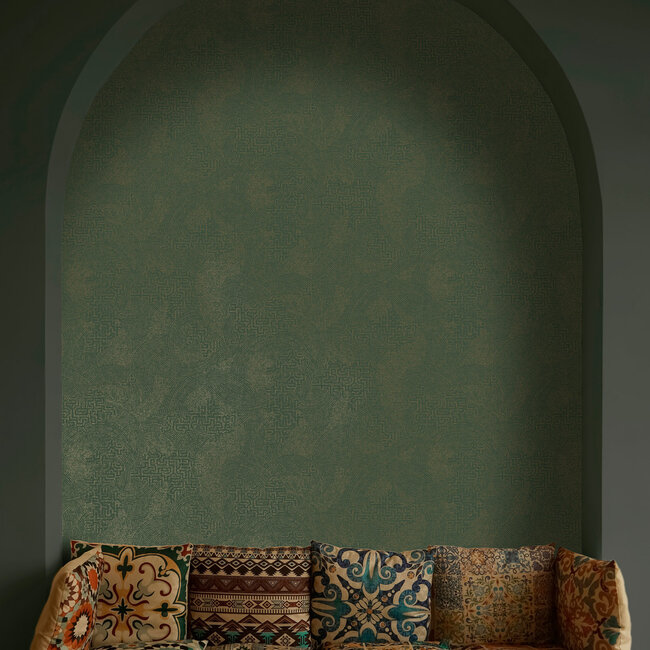 Dutch Wallcoverings Dutch Wallcoverings - FC Sahara- Richat Emerald Green - Vliesbehang - 10m x 53cm - 66028
