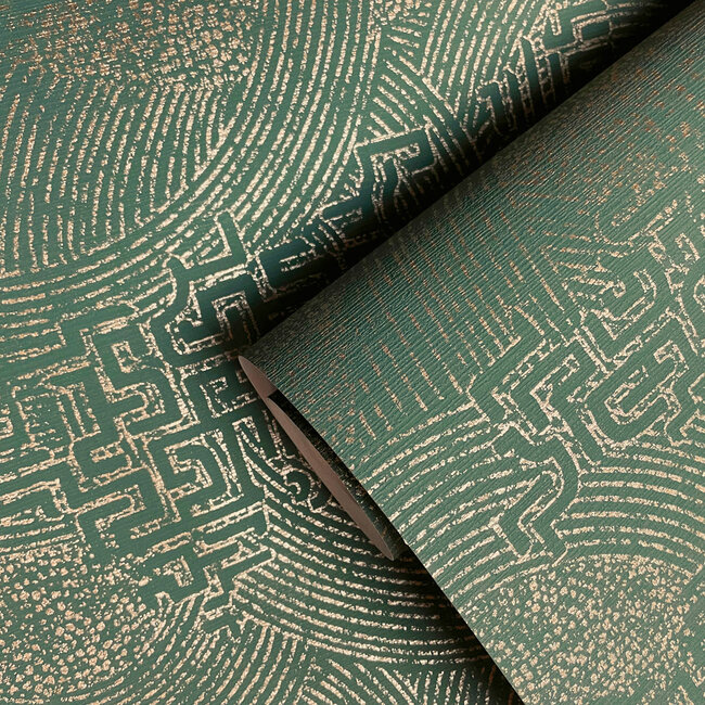 Dutch Wallcoverings Dutch Wallcoverings - FC Sahara- Richat Emerald Green - Vliesbehang - 10m x 53cm - 66028