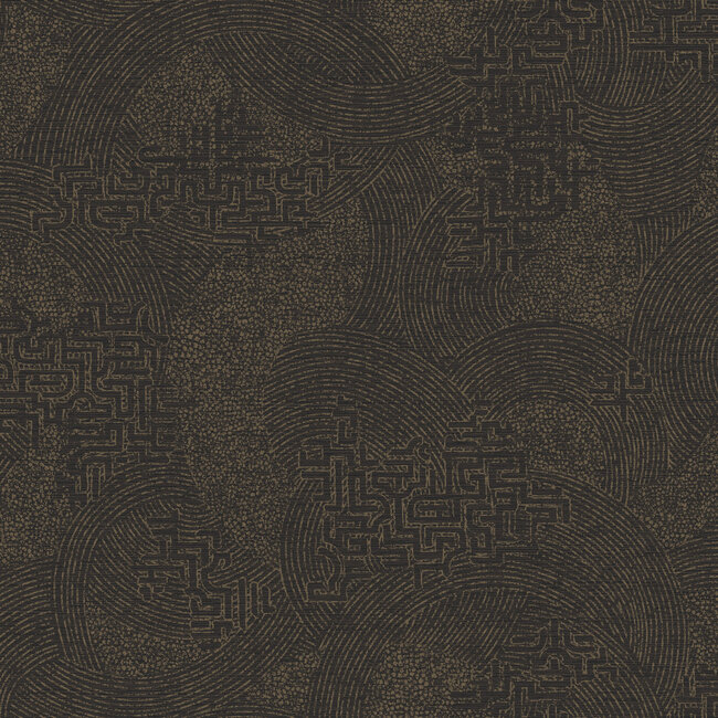 Dutch Wallcoverings Dutch Wallcoverings - FC Sahara- Richat Noir - Vliesbehang - 10m x 53cm - 66029