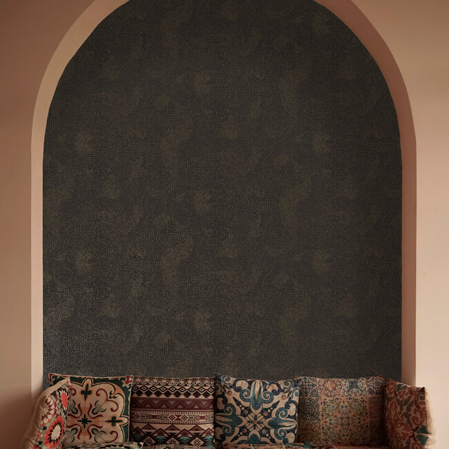 Dutch Wallcoverings Dutch Wallcoverings - FC Sahara- Richat Noir - Vliesbehang - 10m x 53cm - 66029