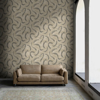 Dutch Wallcoverings Dutch Wallcoverings - FC Sahara- Sirocco Linen & Noir - 66032