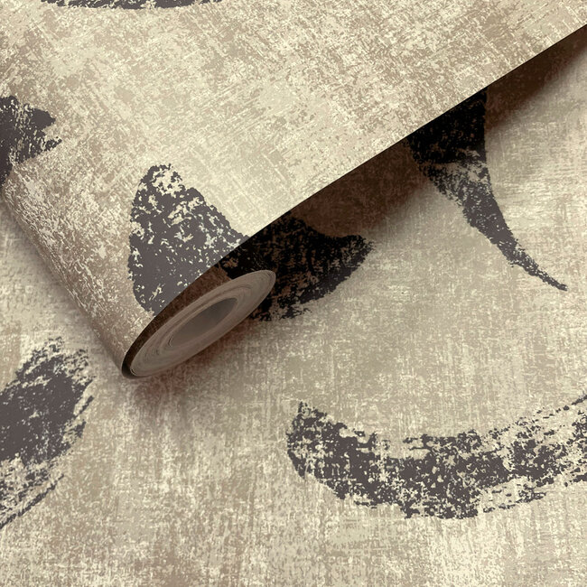 Dutch Wallcoverings Dutch Wallcoverings - FC Sahara- Sirocco Linen & Noir - Vliesbehang - 10m x 53cm - 66032