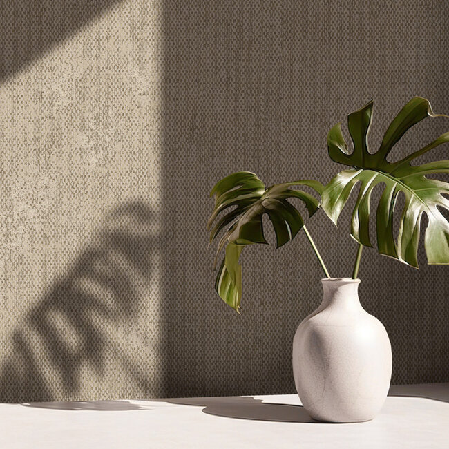 Dutch Wallcoverings Dutch Wallcoverings - FC Sahara- Sinamay Taupe - Vliesbehang - 10m x 53cm - 66082