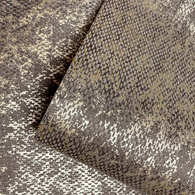 Dutch Wallcoverings Dutch Wallcoverings - FC Sahara- Sinamay Noir Gold - Vliesbehang - 10m x 53cm - 66083