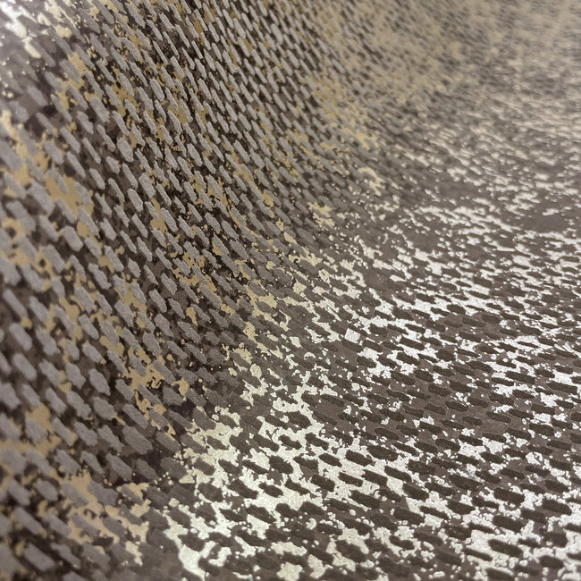 Dutch Wallcoverings Dutch Wallcoverings - FC Sahara- Sinamay Noir Gold - Vliesbehang - 10m x 53cm - 66083