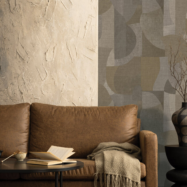 Dutch Wallcoverings Dutch Wallcoverings - FC Sahara- Dune Noir Mocha - Vliesbehang - 10m x 53cm - 66119