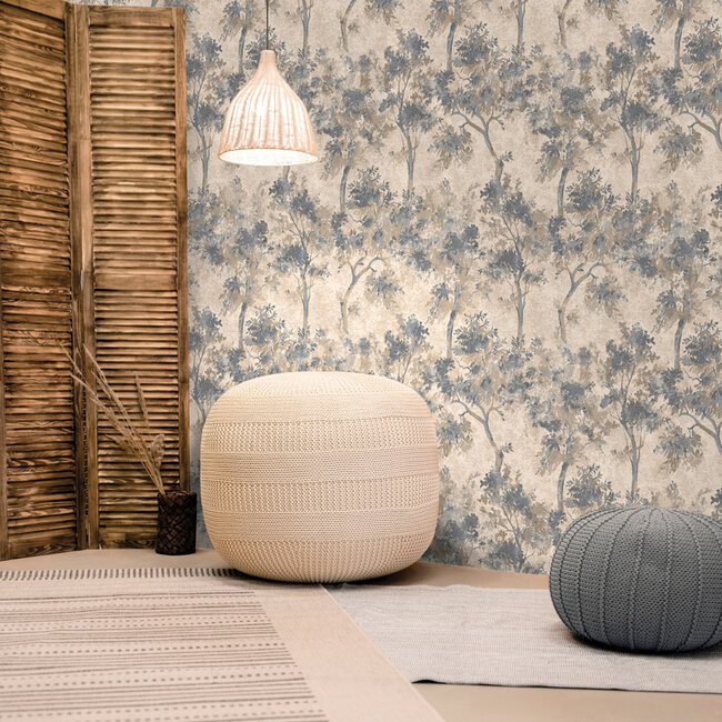 Dutch Wallcoverings Dutch Wallcoverings - FC Sahara- Tipu Indigo Blue Beads - Vliesbehang - 10m x 53cm - 99501