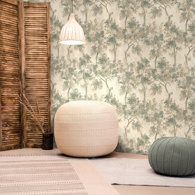 Dutch Wallcoverings Dutch Wallcoverings - FC Sahara- Tipu Emerald Green Beads - Vliesbehang - 10m x 53cm - 99503