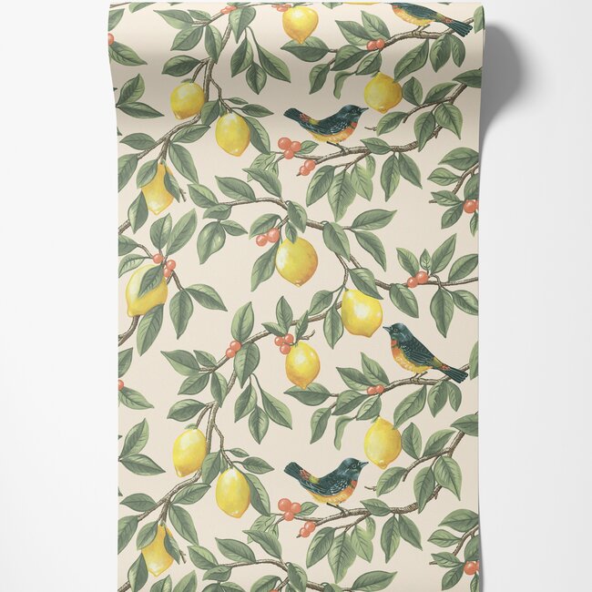 Dutch Wallcoverings Dutch Wallcoverings - FC Tales of the Manor - Ponderosa Cream/Orange - Vliesbehang - 10m x 53cm - 91890