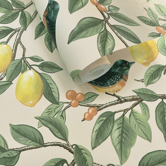 Dutch Wallcoverings Dutch Wallcoverings - FC Tales of the Manor - Ponderosa Cream/Orange - Vliesbehang - 10m x 53cm - 91890