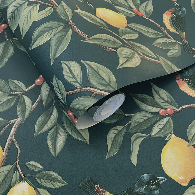 Dutch Wallcoverings Dutch Wallcoverings - FC Tales of the Manor - Ponderosa Teal - Vliesbehang - 10m x 53cm - 91891