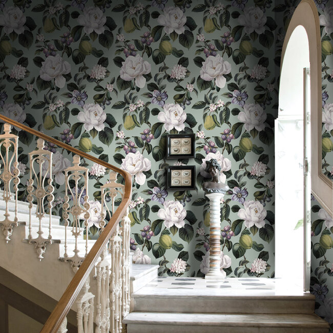 Dutch Wallcoverings Dutch Wallcoverings - FC Tales of the Manor - Pendula Aqua - Vliesbehang - 10m x 53cm - 91912