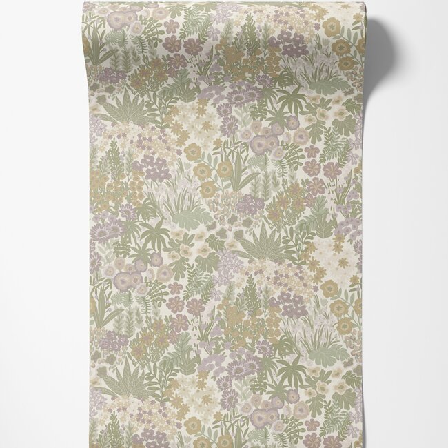 Dutch Wallcoverings Dutch Wallcoverings - FC Tales of the Manor - Lysandra Cream/Heather - Vliesbehang - 10m x 53cm - 91923