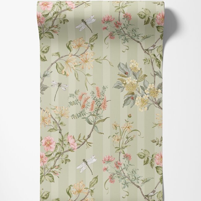 Dutch Wallcoverings Dutch Wallcoverings - FC Tales of the Manor - Camberley Sage - Vliesbehang - 10m x 53cm - 91930