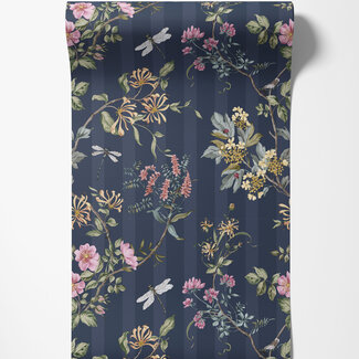 Dutch Wallcoverings Dutch Wallcoverings - FC Tales of the Manor - Camberley Navy/Multi - 91933