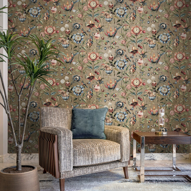 Dutch Wallcoverings Dutch Wallcoverings - FC Tales of the Manor - Elysium Gold - Vliesbehang - 10m x 53cm - 91940