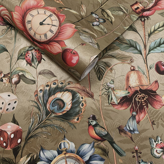 Dutch Wallcoverings Dutch Wallcoverings - FC Tales of the Manor - Elysium Gold - Vliesbehang - 10m x 53cm - 91940