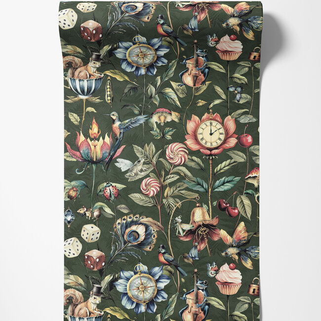 Dutch Wallcoverings Dutch Wallcoverings - FC Tales of the Manor - Elysium Green  - Vliesbehang - 10m x 53cm - 91941