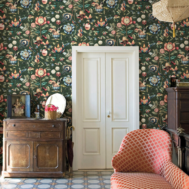 Dutch Wallcoverings Dutch Wallcoverings - FC Tales of the Manor - Elysium Green  - Vliesbehang - 10m x 53cm - 91941
