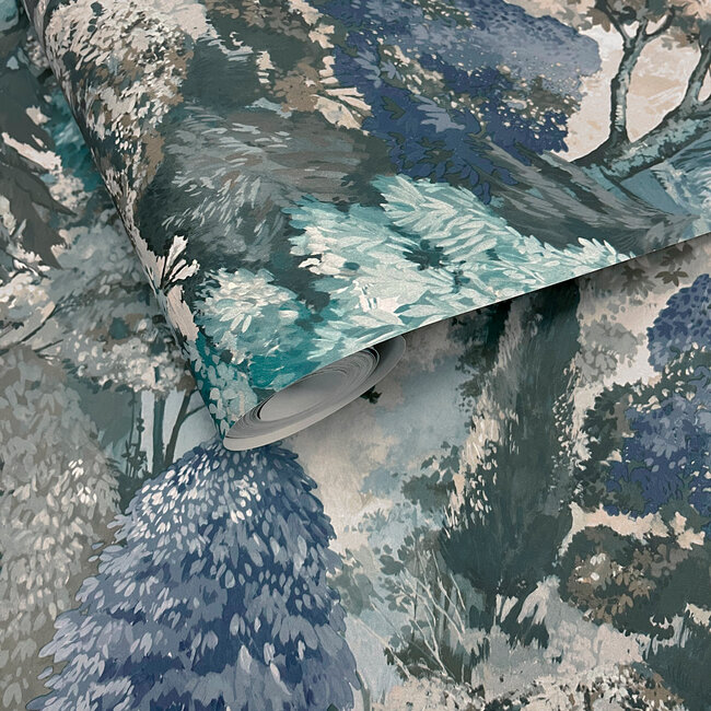 Dutch Wallcoverings Dutch Wallcoverings - FC Tales of the Manor - Pinecrest Teal/Green  - Vliesbehang - 10m x 53cm - 91952