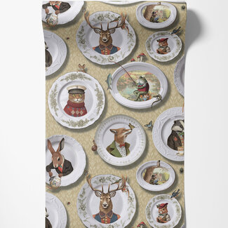 Dutch Wallcoverings Dutch Wallcoverings - FC Tales of the Manor - FC Tales of the Manor Ochre - 91960