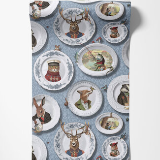 Dutch Wallcoverings Dutch Wallcoverings - FC Tales of the Manor - FC Tales of the Manor Blue  - 91961