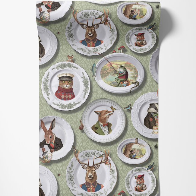 Dutch Wallcoverings Dutch Wallcoverings - FC Tales of the Manor - FC Tales of the Manor Sage - Vliesbehang - 10m x 53cm - 91962