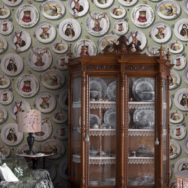 Dutch Wallcoverings Dutch Wallcoverings - FC Tales of the Manor - FC Tales of the Manor Sage - Vliesbehang - 10m x 53cm - 91962