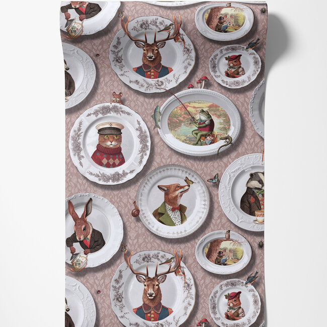 Dutch Wallcoverings Dutch Wallcoverings - FC Tales of the Manor - FC Tales of the Manor Blush - Vliesbehang - 10m x 53cm - 91963