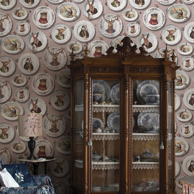 Dutch Wallcoverings Dutch Wallcoverings - FC Tales of the Manor - FC Tales of the Manor Blush - Vliesbehang - 10m x 53cm - 91963