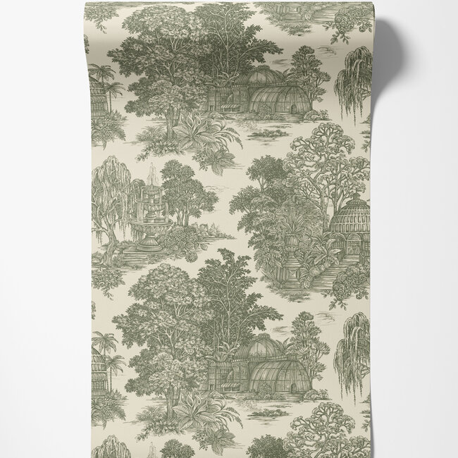 Dutch Wallcoverings Dutch Wallcoverings - FC Tales of the Manor - Blenheim Green - Vliesbehang - 10m x 53cm - 91970