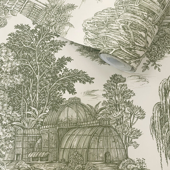 Dutch Wallcoverings Dutch Wallcoverings - FC Tales of the Manor - Blenheim Green - Vliesbehang - 10m x 53cm - 91970