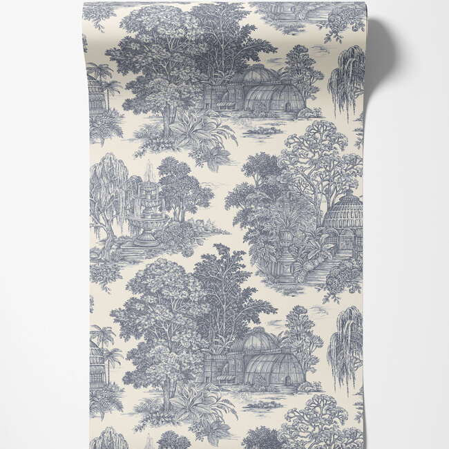 Dutch Wallcoverings Dutch Wallcoverings - FC Tales of the Manor - Blenheim Blue - Vliesbehang - 10m x 53cm - 91971