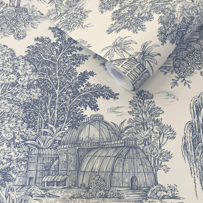 Dutch Wallcoverings Dutch Wallcoverings - FC Tales of the Manor - Blenheim Blue - Vliesbehang - 10m x 53cm - 91971