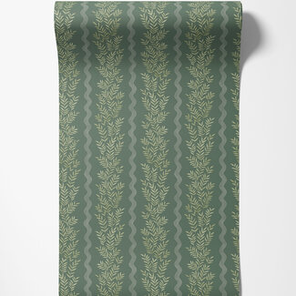 Dutch Wallcoverings Dutch Wallcoverings - FC Tales of the Manor - Pipkin Stripe Green - 91983